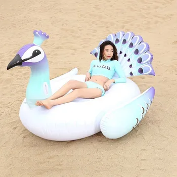 

Rooxin 150cm Peacock Pool Floating Bed Inflatable Swimming Mattress for Adult Kids Float Row Swimming Circle Pool Party Toys