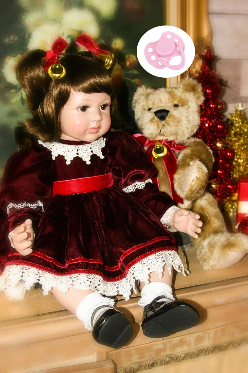 60 см Силиконовые Reborn Baby Doll игрушечные лошадки как настоящие 24 дюймов винил принцесса малыша обувь для девочек младенцев куклы дети красиво