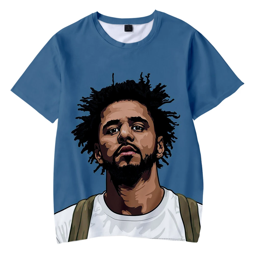 Мужская/женская футболка с 3D принтом J. Cole Повседневная Уличная коротким рукавом