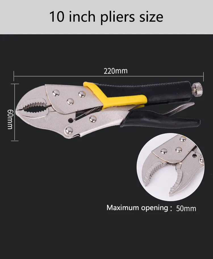 7 Inch 10 Inch Pliers Locking Pliers Adjustable Plier Set Clamp Locking Mole Vice Grips for Welder Long Nose Plier Welding Tools