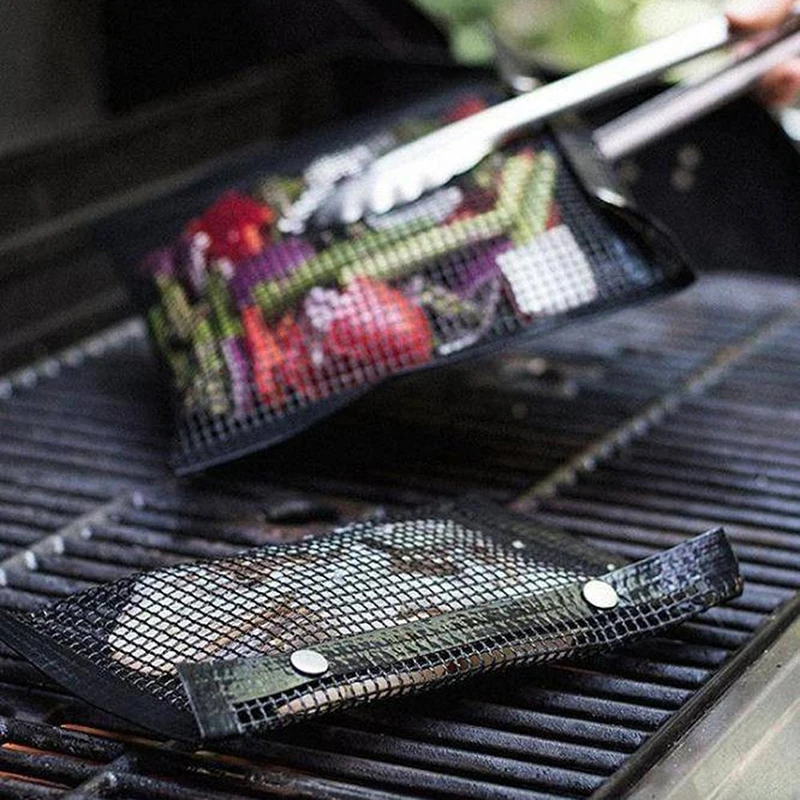 22x27 см/14x22 см Bolsa De Barbacoa многоразовый и простой в чистке антипригарный мешок для барбекю, антипригарный сетчатый мешок для гриля, набор для пикника