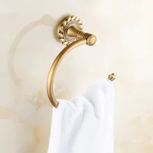 Античная Европейский медные кольца для полотенец висит резные настенное крепление аксессуары для ванной комнаты