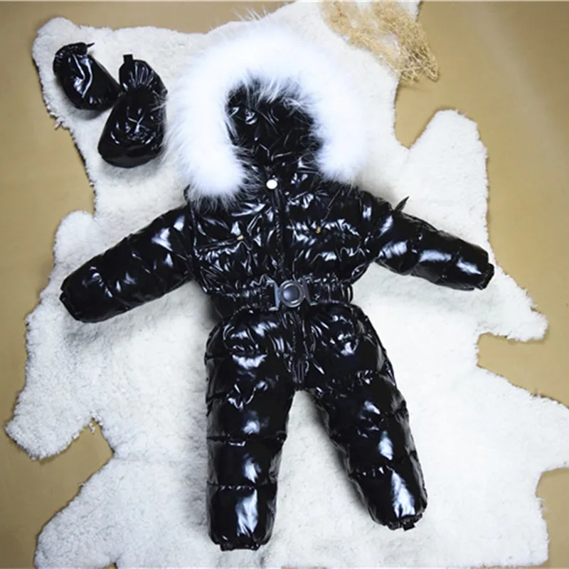 

2018 Russian Winter Baby Romper Snowsuit 90% Down Jackets Outdoor Infant Clothes for kids Long Warm Thick Kids Snowsuits