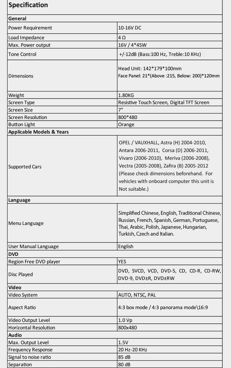 Best 7" Touch Screen Car DVD for Opel/Vauxhall Zafira (B) 2005-2012 & Astra (H) 2004-2010 & Meriva 2006-2008 & Vivaro 2006-2010 15