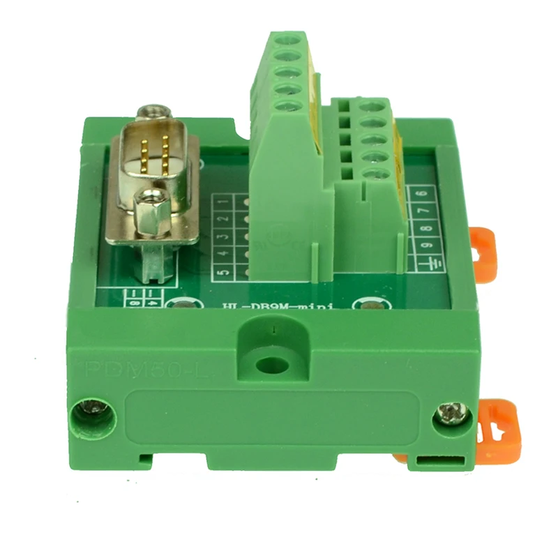 DB9 D Sub DIN Rail Mount Interface Module Male Breakout Board splitter|module|splittermodule board |
