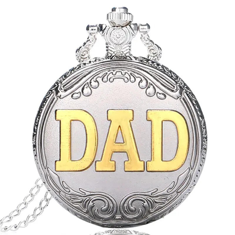 YISUYA DAD Pocket Watch Quartz Analog Steampunk Watch Necklace Chain Father's Day GIfts Men Clock fob watches montre de poche