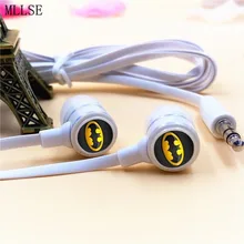 MLLSE Anime Batman Dos Desenhos Animados Fones de Ouvido Intra-auriculares 3.5mm Fones de Ouvido Estéreo de Jogo de Esporte fone de Ouvido de Música Do Telefone para O Iphone Samsung MP3 MP4