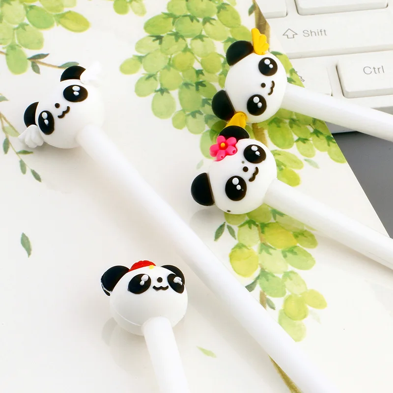 

2X Lovely Panda Gel Pen Rollerball Pen School Office Supply Student Stationery 0.5mm Black Ink
