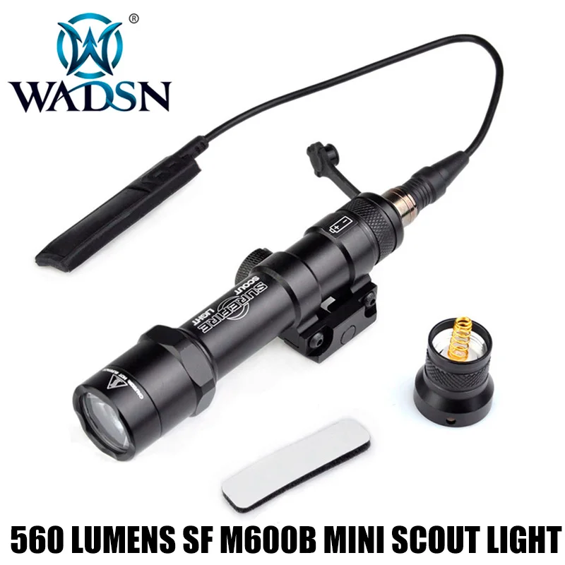 

EMS/DHL Airsoft Torches Scout Weapon Light SF M600B Mini Remote Dual Switch Tactical Lanterna Softair Pistol Flashlight WEX410