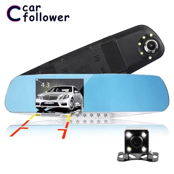 

Dashcam Full HD 1080P 4.3" Car Dvr Camera Rearview Mirror Digital Video Recorder Night Vision Auto Camcorder Dual Lens Dash Cam