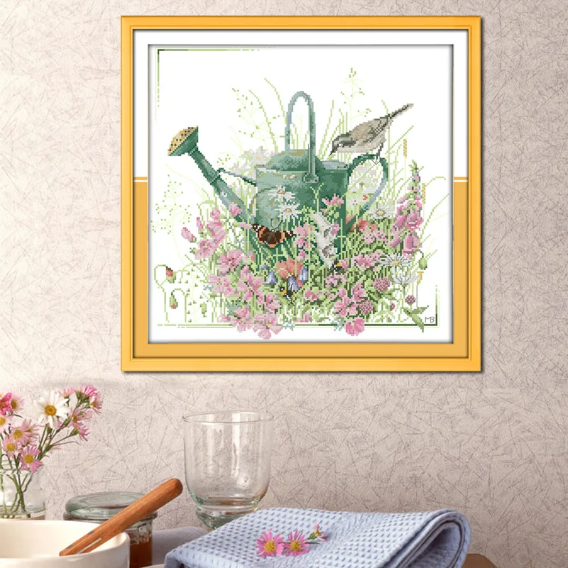 

Beautiful Vase DMC Counted Chinese Cross Stitch Kits printed Cross-stitch set Embroidery Needlework