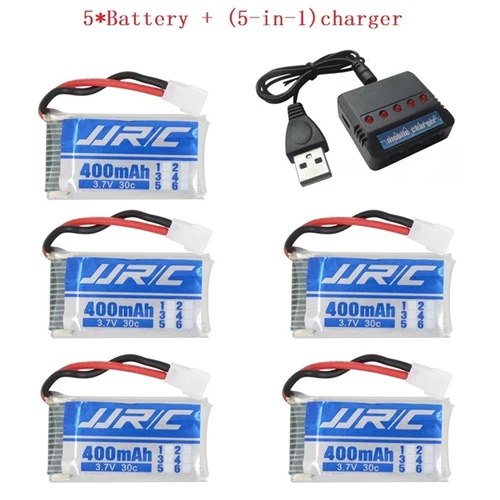 JJRC H31 аккумулятор JJRC Запасные части 5 шт. 3,7 V 400mah 30C аккумулятор H31 Lipo аккумулятор 3,7 v 400mah для JJRC H31 с зарядным устройством - Цвет: Цвет: желтый