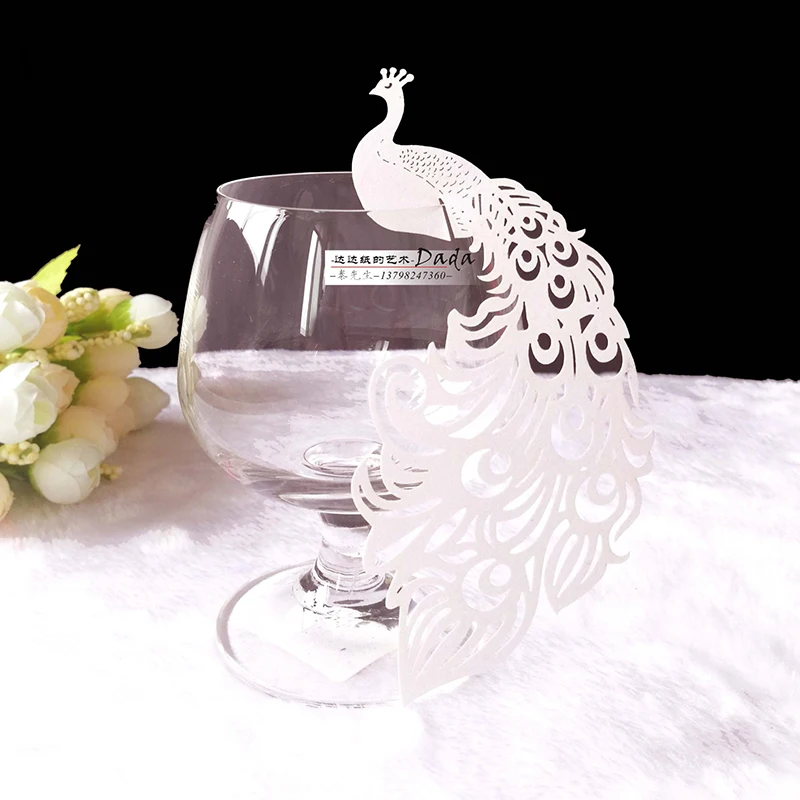 50pcs Black Butterfly Glass Name Ort Eskorte-Karten für Baby Shower