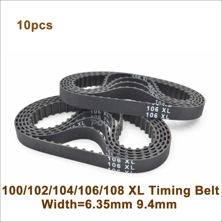 

POWGE 100/102/104/106/108 XL Timing Belt W=025" 037"mm Perimeter 254/259.08/264.16/269.24/274.32mm Rubber XL Belt Inch Trapezoid