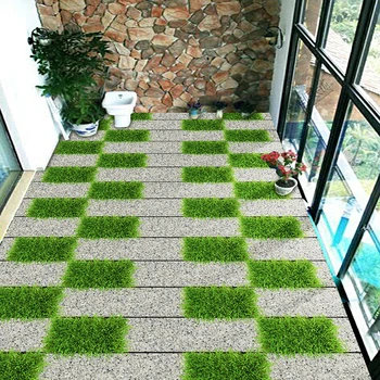 

Custom Photo Wall Paper 3D Bluestone Path Floor Tiles Murals Sticker Balcony Living Room Waterproof Wear Self Adhesive Wallpaper