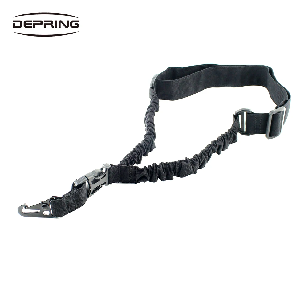 Tactical Single Point Rifle Sling Adjustable Bungee Gun Strap with QD Bucklein Holsters from