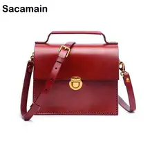 Sacamain бренд Винтаж женская сумка кожа Для женщин сумки Многофункциональный женщина Сумки пакета(ов) Сумочка Мода Сумки