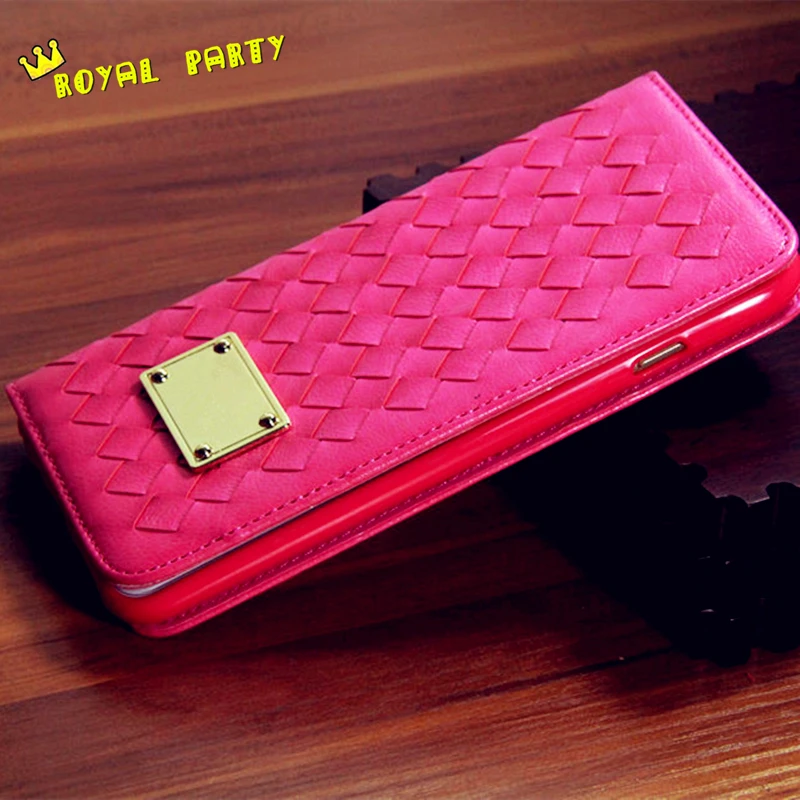 For iPhone 6 6s PLUS With Card Holder Phone Case Luxury M Brand Hand knitting Woman