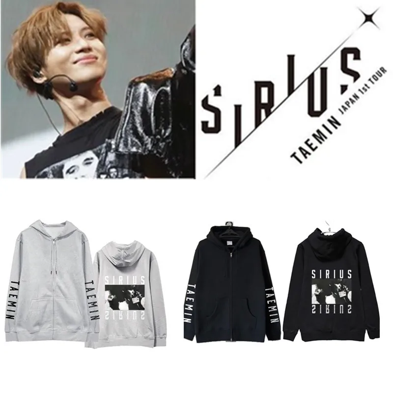 Kpop SHINee TaeMin/толстовки с капюшоном на молнии для мужчин и женщин толстовка надписью
