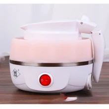 Дорожный электрический чайник, складной, горячая вода, мини кастрюля для турпоходов, шасси, Отопление, автоматическая защита от отключения питания, пищевой материал