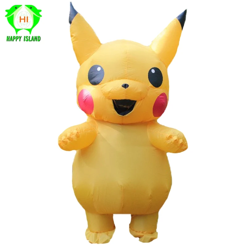 US Adult Mascot Pikachu Inflatable Costume Cosplay Halloween Funny Dress