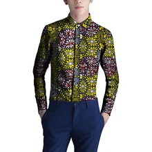 Африканский Стиль модные Для мужчин платье футболки африканские Для мужчин Костюмы Дашики одежда печати Африки с длинным рукавом Для мужчин рубашки Индивидуальные