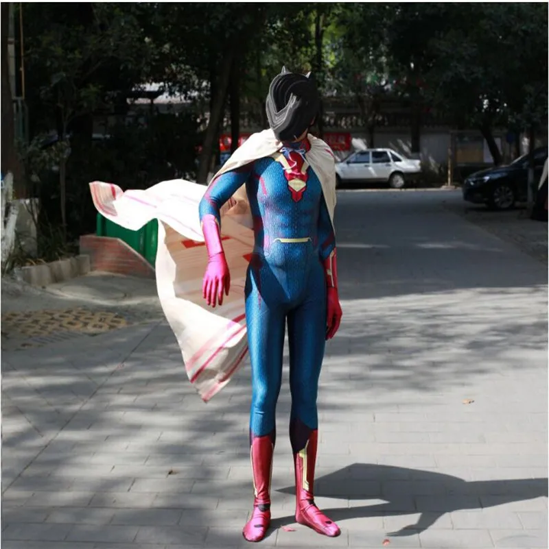 Marvel супергерой фильм Мстители видение боевой костюм комбинезон Хэллоуин костюмы для косплея колготки для взрослых детская праздничная одежда