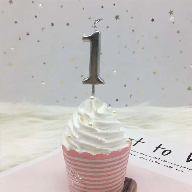 1 шт Серебряные розовые золотые свечи для дня рождения украшения 0-9 Количество свечи для торта кекса Топпер вечерние принадлежности