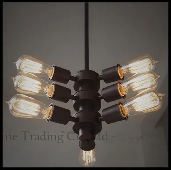 

110V - 240V AC 9 Lights metal Pendant Lights industrial vintage retro loft creative pendant lighting lustres de teto
