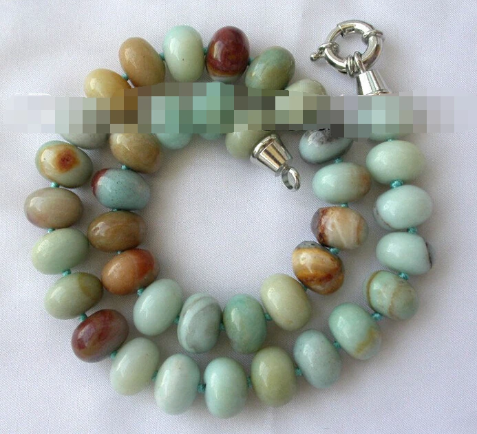 

1029 round multicolor crude Aquamarine beads necklace