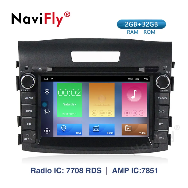 

NaviFly Android 9.1 Car DVD Player For Honda CRV 2012-2016 Android Radio Ibiza GPS map Navigation with Mirroring link RDS