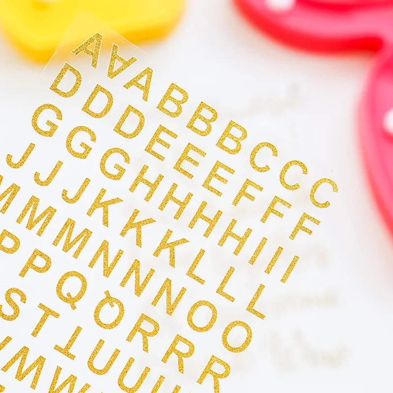 

Dokibook Hand Made Alphabet Stickers Foil Gold Words Sticker Diaries Notebook Decoration Planner Accessories Stationery Supplies