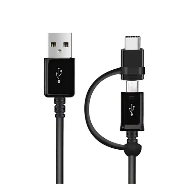 Samsung микро Usb кабель 2in1 Тип usb C кабель Galaxy S9 S8 S6 S7 край S 8 S 9 Plus Note 4 5 8 9 J 9 7 5 3 A7 5 3 - Цвет: Black