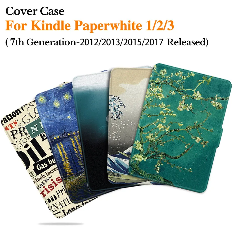 

BOZHUORUI Magnetic Smart Cover Case for Funda Kindle Paperwhite 1/2/3 eReader (7th Generation-2012/2013/2015/2017 Release) Cover