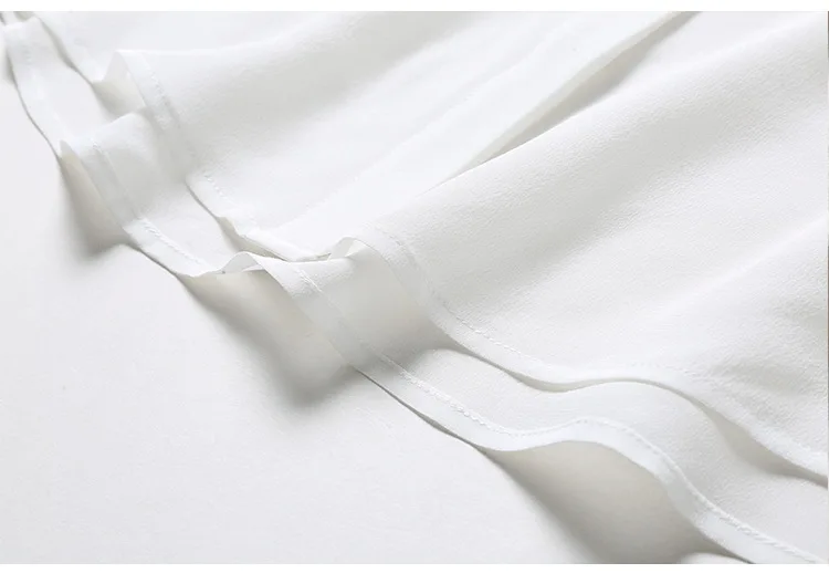 Натуральный шелк индивидуальные черная и белая рубашка Офисные леди светло Сетчатая футболка Женские топы кружевная блузка модная вуаль