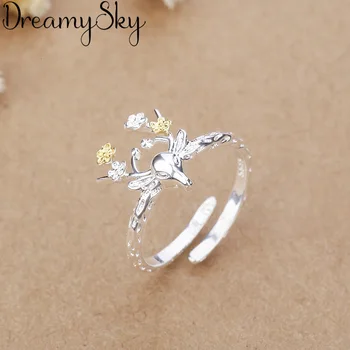 

Bohemian Jewelry Fashion 925 Sterling Silver Sika Deer Rings For Women Personality Ladies Vintage Engagement Finger Rings