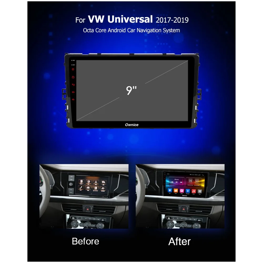 Perfect 9" IPS+2.5D DSP CarPlay Octa Core Android 8.1 Car DVD GPS Radio For VW Volkswagen Bettle Jetta Polo Golf Sharan Tiguan Passat 1