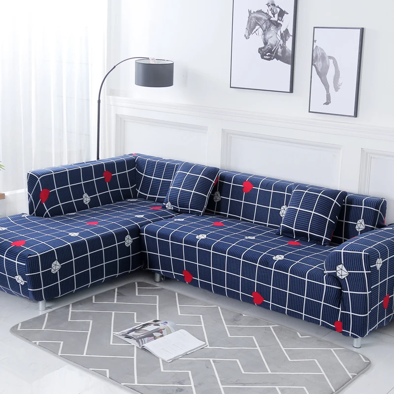 2 шт. Чехлы для угловой диван эластичное покрытие диван для гостиной шезлонг покрывало для дивана l-образный чехол на диван из стрейч-материала - Цвет: 6