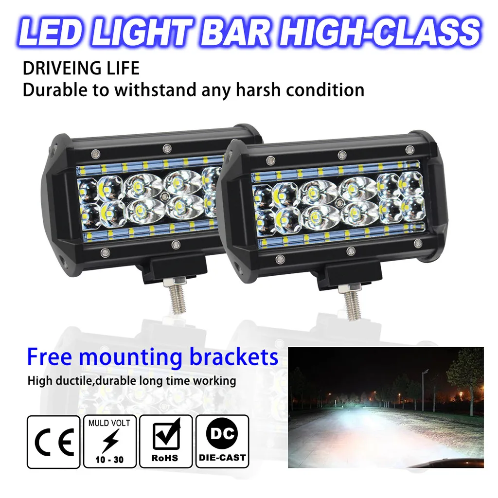 

2Pcs 5inch 168W Quad Row LED Light Bar Cubes Work Light Driving Fog Lamps Jeep Work Bar Cubes Driving Fog Lamps dropship