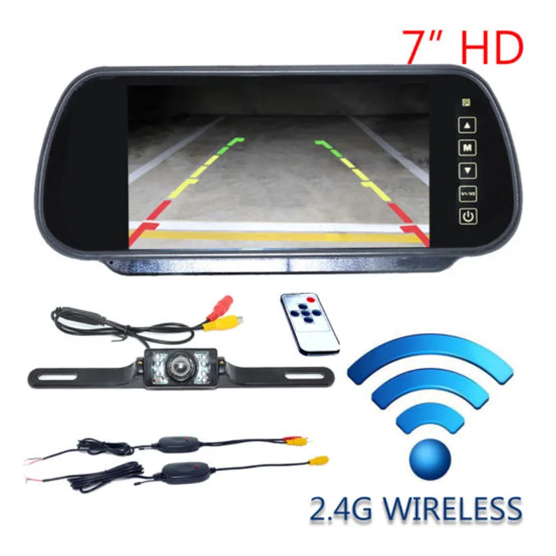 

Wireless LED IR Night Vision Reversing Camera Parking System+7" LCD Car Rear View Backup Mirror Monitor Car Accessories Car DVR