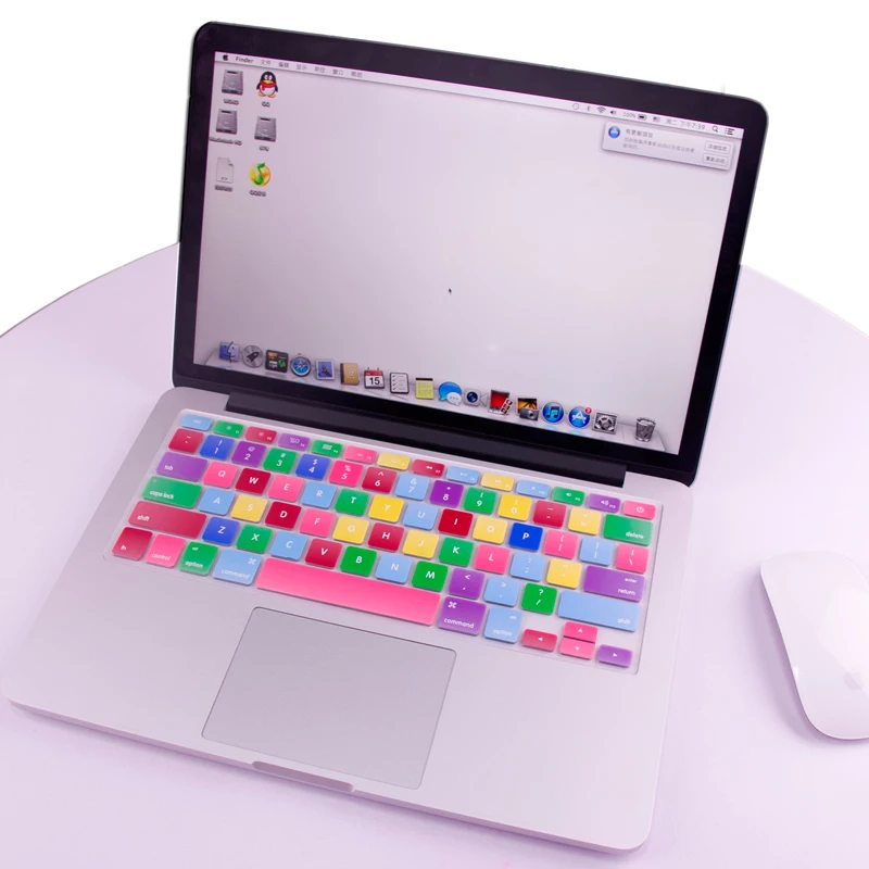 XSKN Американская версия ультра-тонкая силиконовая, в цветах радуги крышка клавиатуры для MacBook Pro 13 15 17, Заводская поставка