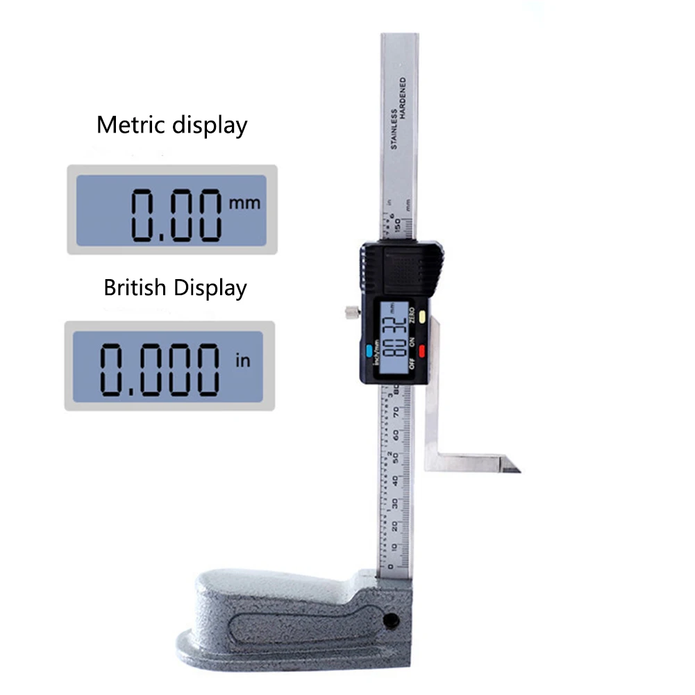 

0-150mm Metal Battery Powered Vernier Measure Mini LCD Display Tool Scriber Electronic Woodworking Caliper Digital Height Gauge
