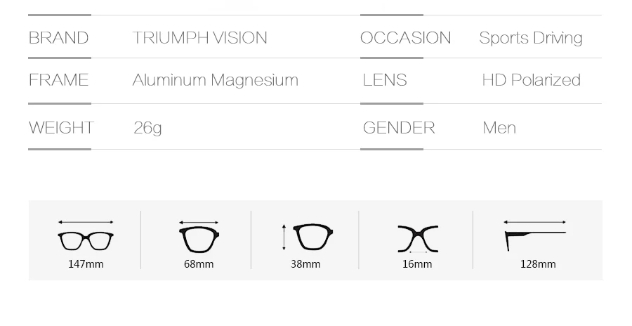 TRIUMPH VISION алюминий магния поляризационные драйвер Защита от солнца Очки для мужчин вождения Polaroid Мужской солнцезащитные