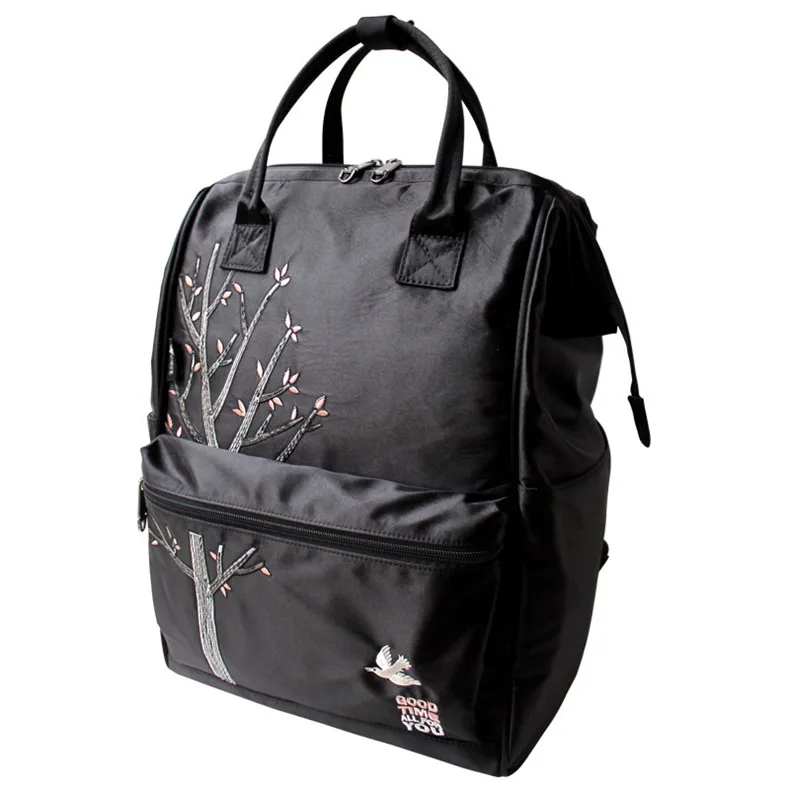 Черный женский рюкзак с цветочным принтом для принцессы, женский рюкзак для ноутбука, Женский школьный рюкзак, модная дорожная сумка для девочек-подростков