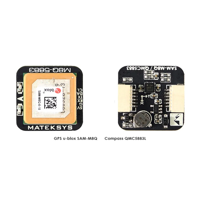 Mateksys GPS w COMPASS MODULE M8Q-5883 Ublox SAM-M8Q GPS GLONASS Galileo Receiver with Antenna Compass QMC5883L Integrated (1)