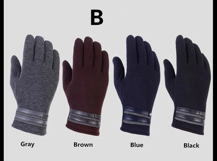 NDUCJSI Touched Screen Mittens Comfortble Warm Winter Gloves Fashion Cycling Gloves Big Stretch Cotton Men Wrist Plush Gloves