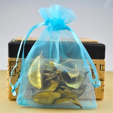 30x40 см большие сумки из органзы Цвет: озерно-синий Embalagem Para Presente Рождественские Свадебные большие подарочные сумки 100 шт/партия оптом