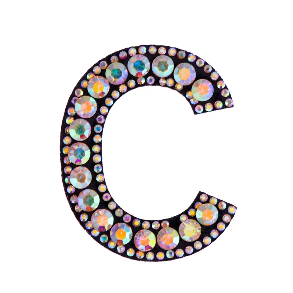 A-Z 1 шт. английская Стразовая буква из алфавита нанесите железные в 3D патч-буквы для одежды папка для творчества для обуви сумка для одежды - Цвет: C