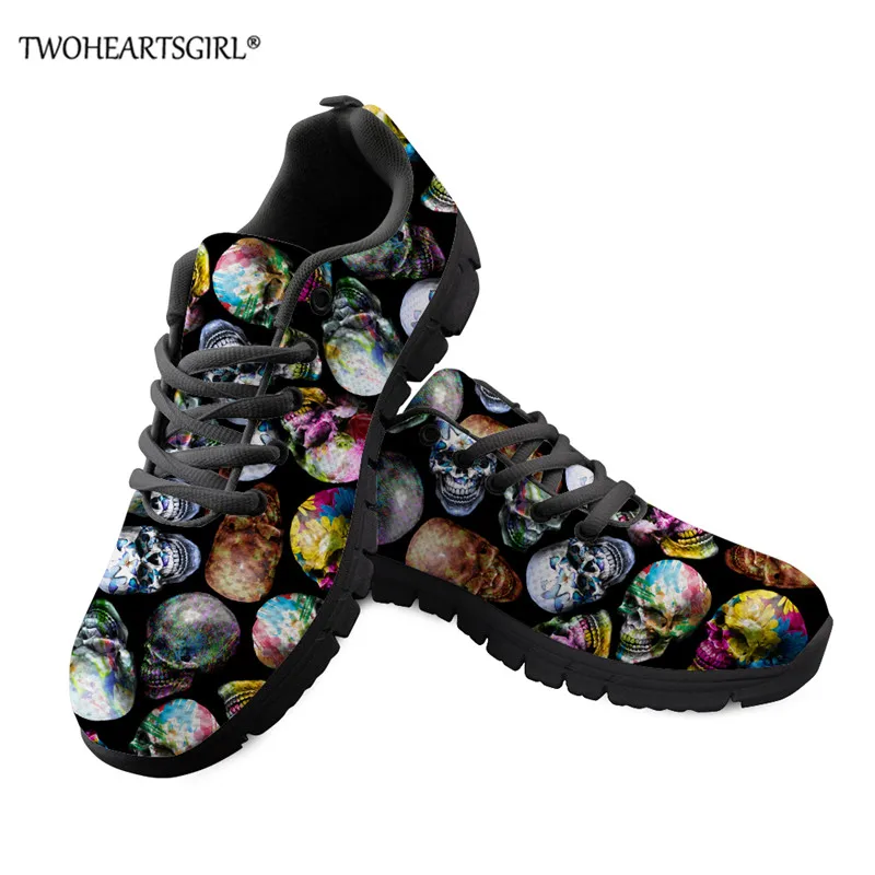 Twoheartsgirl сахарный череп мужские кроссовки сетчатые вулканизированные туфли на шнуровке легкая мужская обувь удобные дышащие кроссовки - Цвет: CC3534BAQ