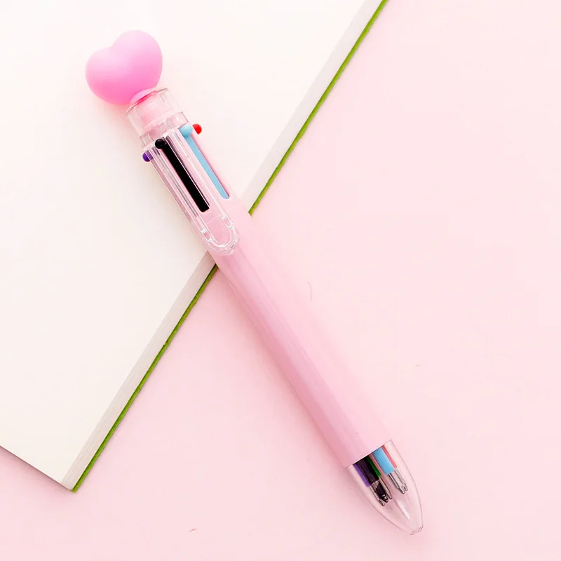 Kawaii розовый единорог 6 цвета, шариковая ручка для девочек; детская одежда для сна розового цвета с сердцем "," Сова "," кошка "Поросенок ручки канцелярские милые офисные школьные принадлежности, блокноты - Цвет: pink heart